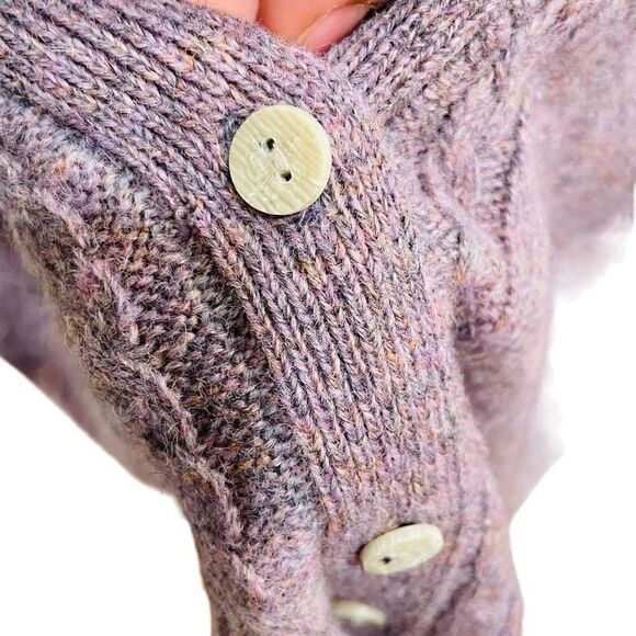 Outback Red Cardigan Womens L Marled Dark Lavender Grandpa VNeck Button Closure - Picture 8 of 14